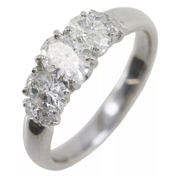 OVAL Jewelry - Oval Ring Pt900Platinum/diamond #4.9(US Size) 4.7g Women